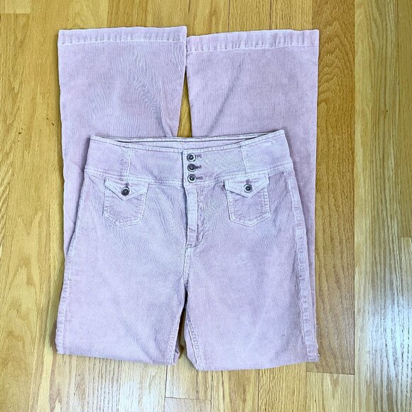 Anthropologie Pilcro Pants Trousers Corduroy Wide Leg High Rise Light Pink (29) - Picture 1 of 7